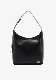 Black hobo handbag for women with 'KALK' branding