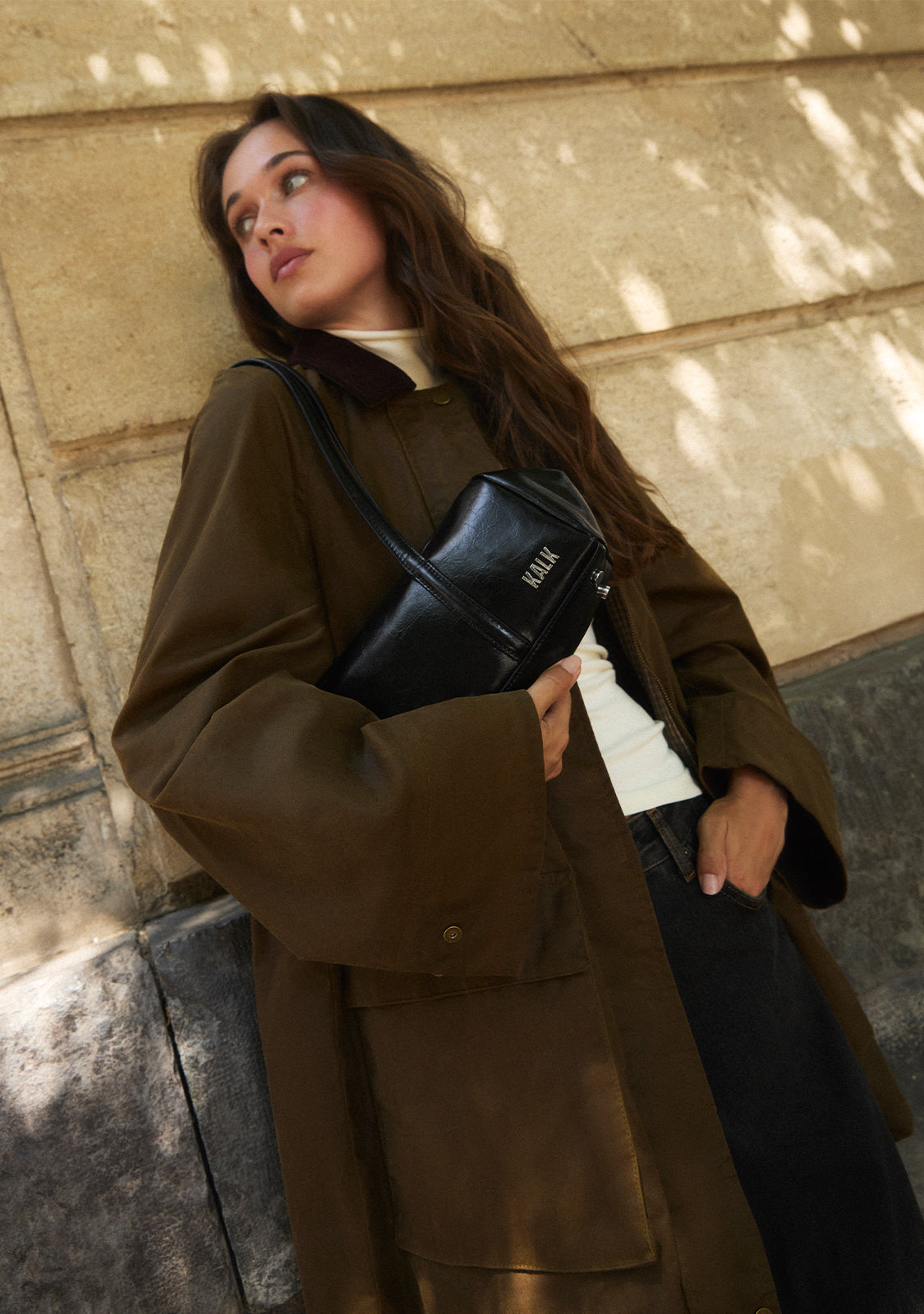 Bolso Long Baguette Negro KALK