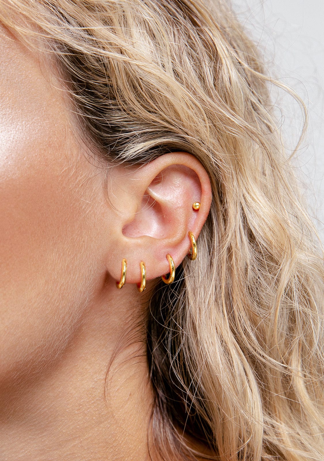 Thin Hoop Earrings Gold