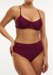 Bikini Ena Top + Manami Classic Bottom Wine