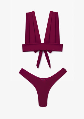 Bikini Hanan Top + Gina Bottom Wine