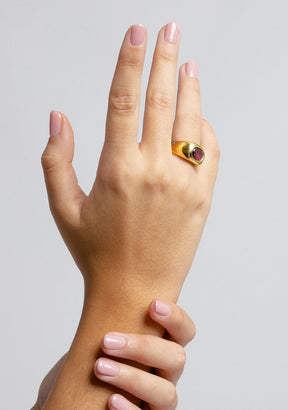 Unic Glass Ring Gold