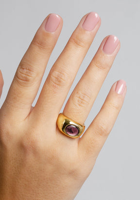 Unic Glass Ring Gold