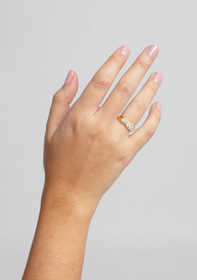 Anillo Baño Oro 18K con Circonitas Glory