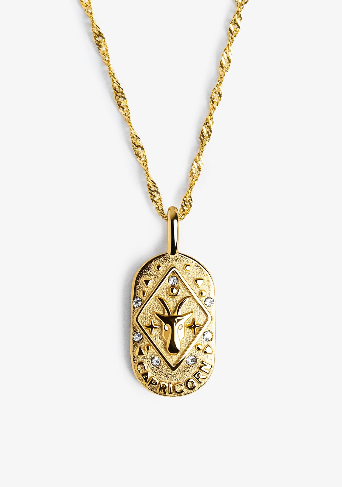 Collana Zodiaco del Capricorno in acciaio e oro