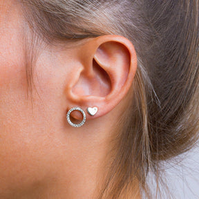 Stylish Zirconia Silver Earrings