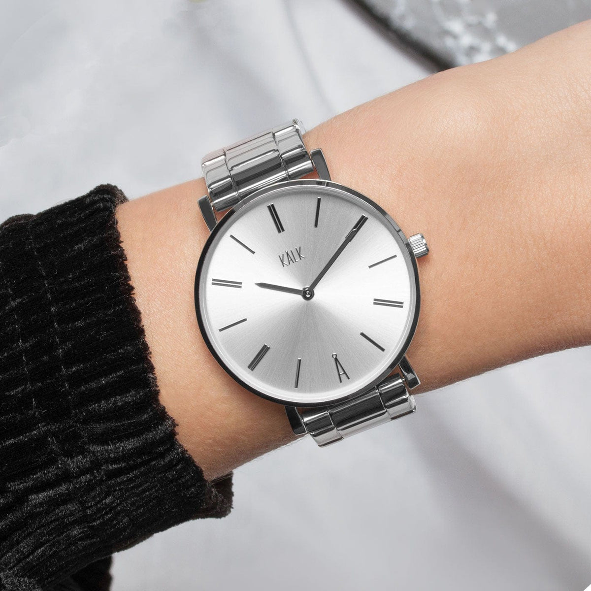 Stilvolle Silber / Weiß Uhr