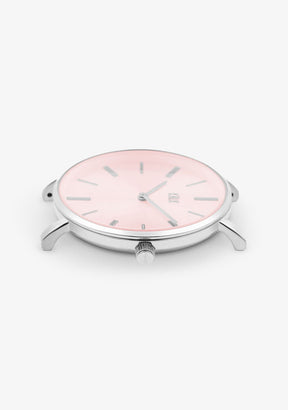 Stilvolle Silber / Hellrosa Uhr