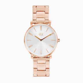 Stilvolle Rose Gold / Weiß Uhr