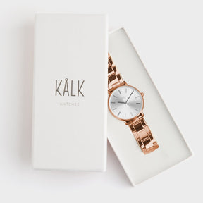 Stilvolle Rose Gold / Weiß Uhr
