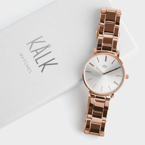 Stilvolle Rose Gold / Weiß Uhr