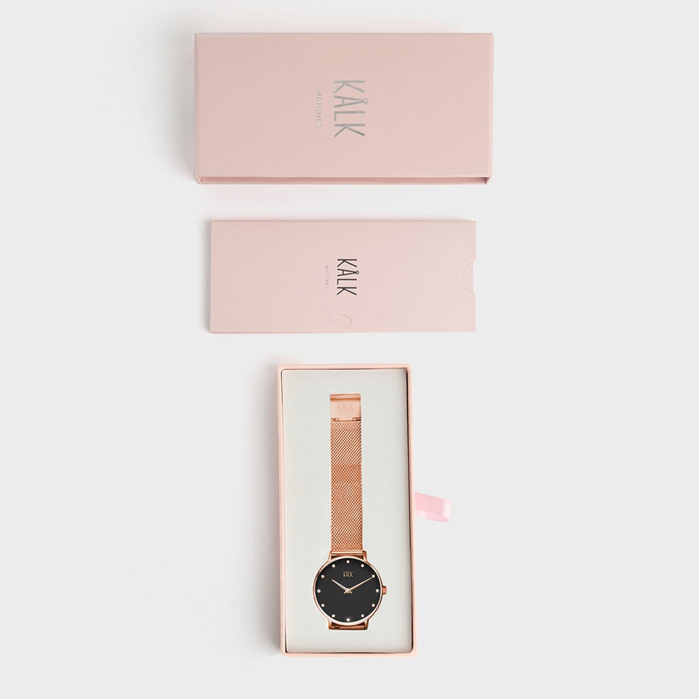 Verträumte Rose Gold / Schwarz Uhr