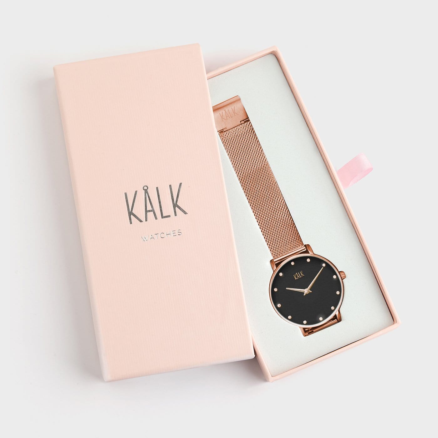 Verträumte Rose Gold / Schwarz Uhr