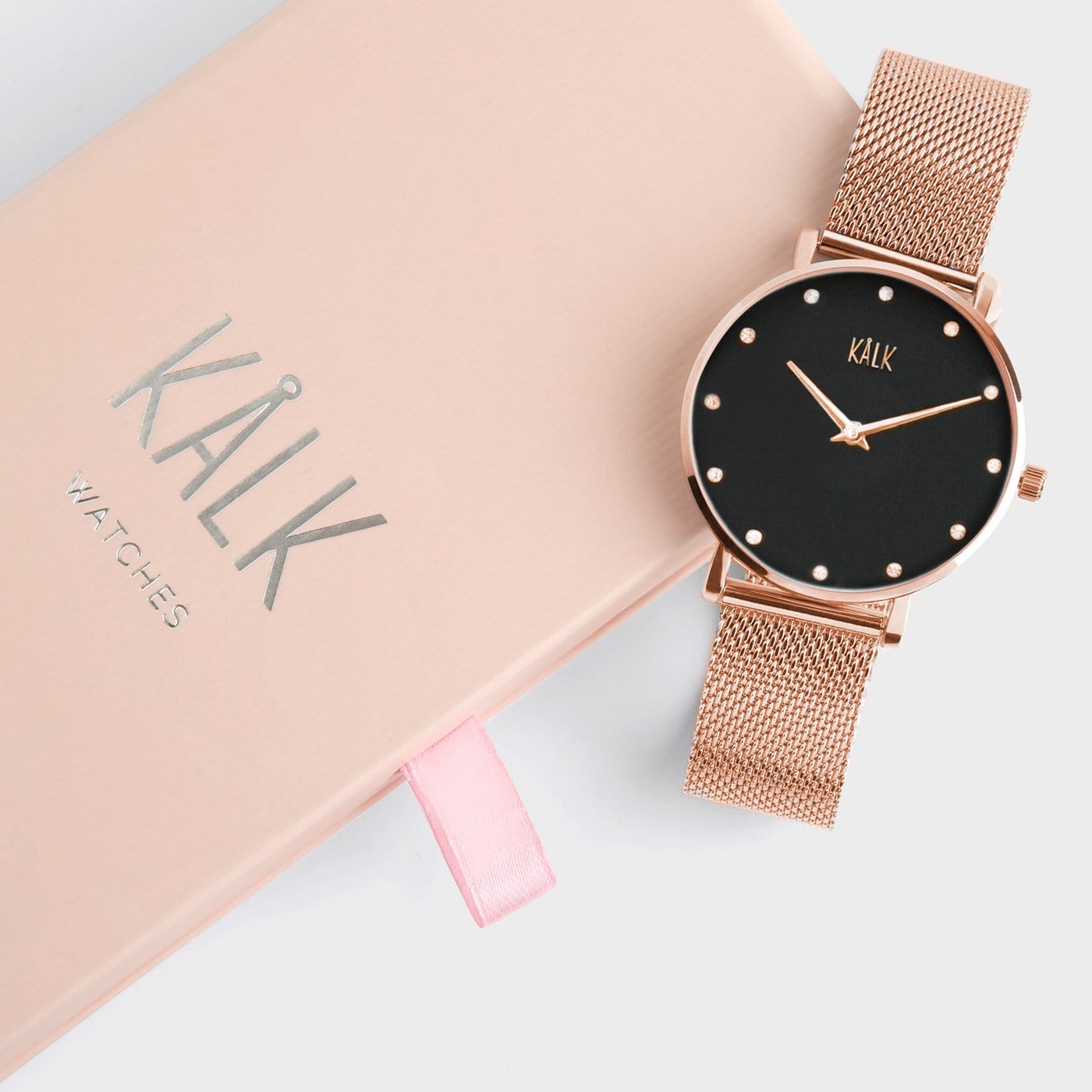 Verträumte Rose Gold / Schwarz Uhr