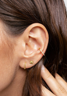 Ear Cuff Aro Baño Oro 18K Con Circonitas Stylish