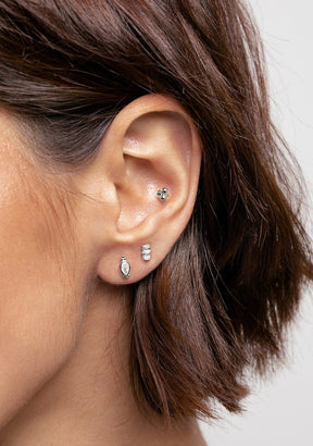 Ear Piercing Cluster Silver