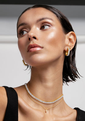 Collar Baño Oro 18K Con Circonitas Riviere