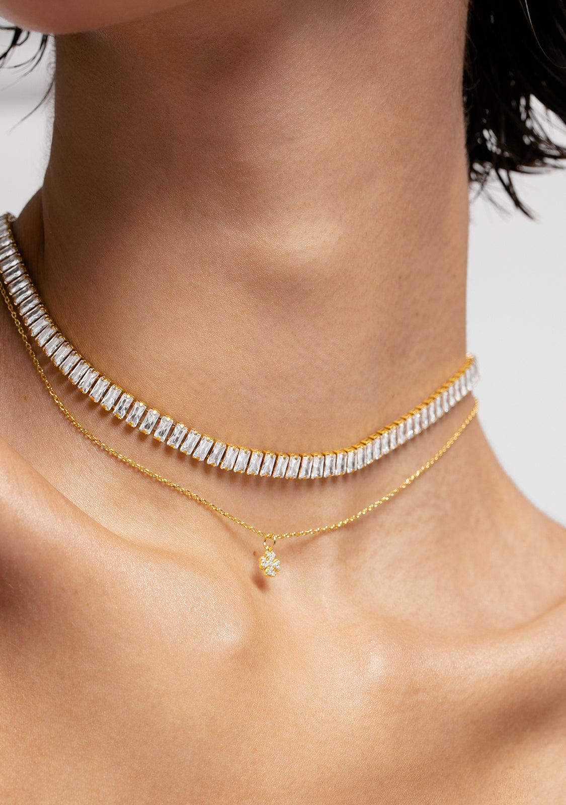 Collar Baño Oro 18K Con Circonitas Riviere