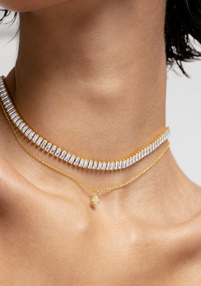Collar Baño Oro 18K Con Circonitas Riviere