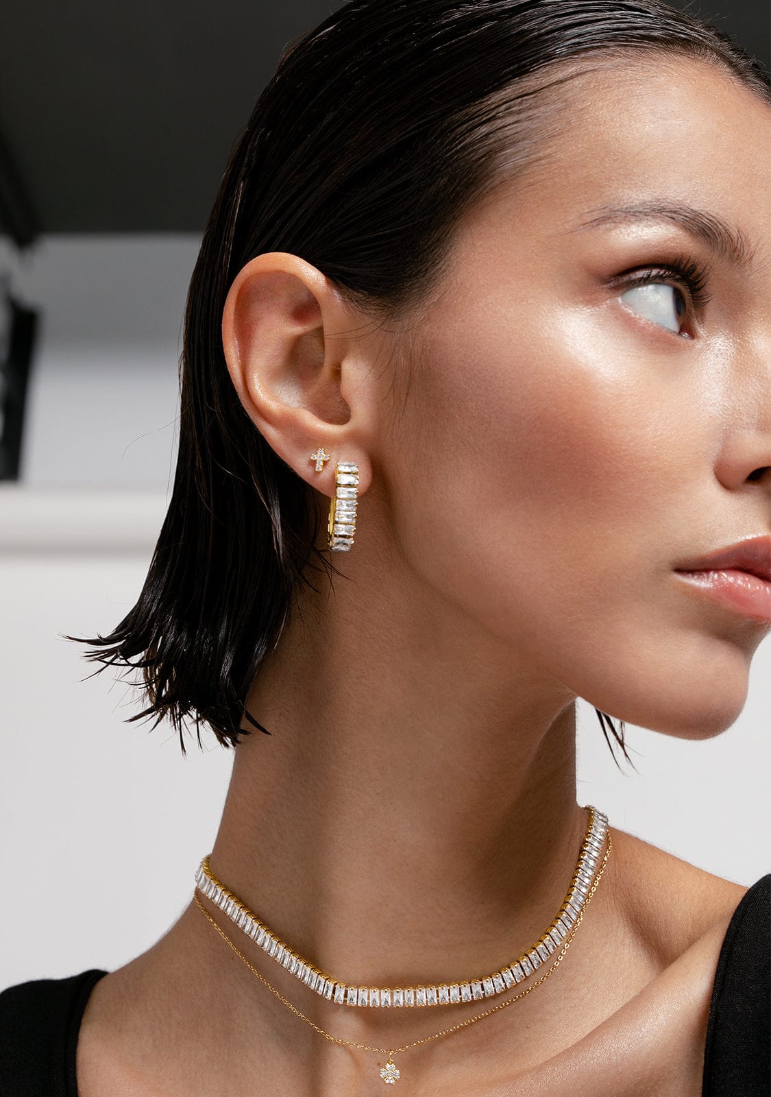 Ear Piercing Cross Gold