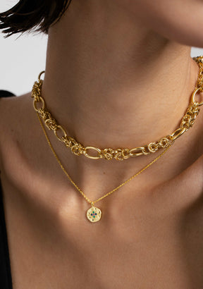 collana medaglione stella d'oro