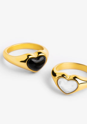Cuore Onix Ring Gold