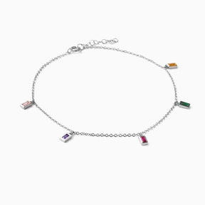 Tobillera Charms Multi Plata