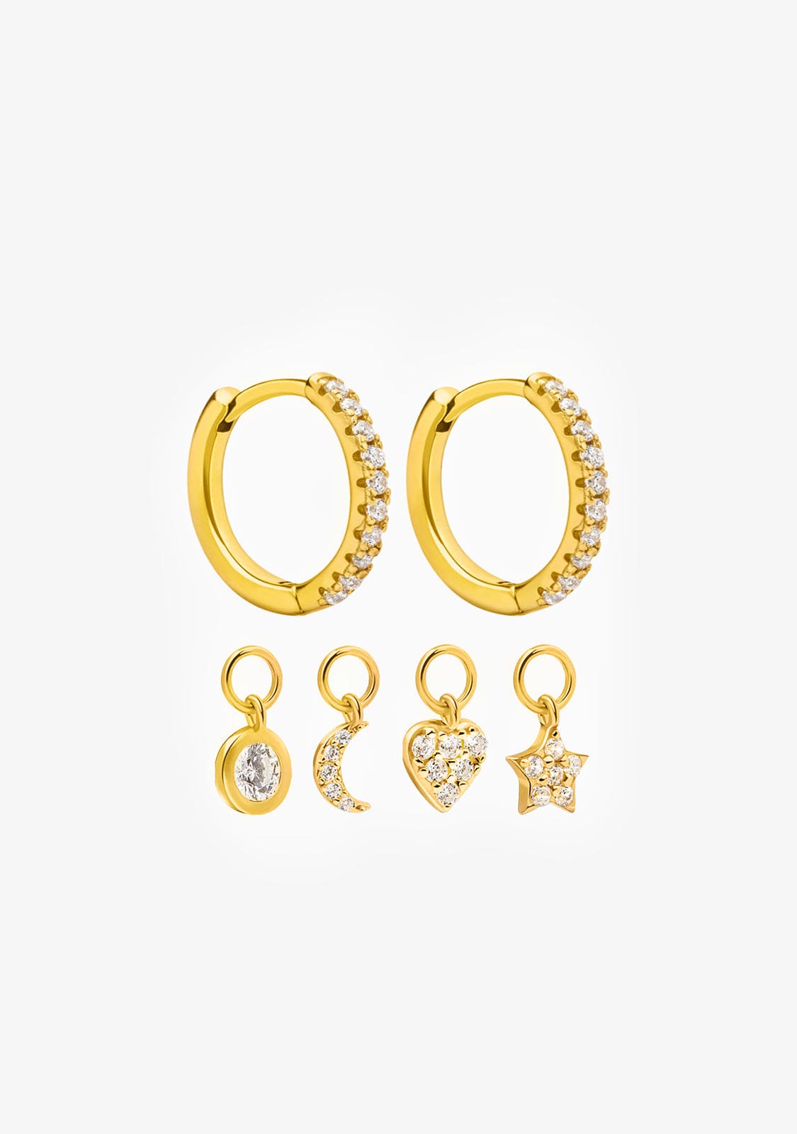 Ohrringe 4 Charms Gold