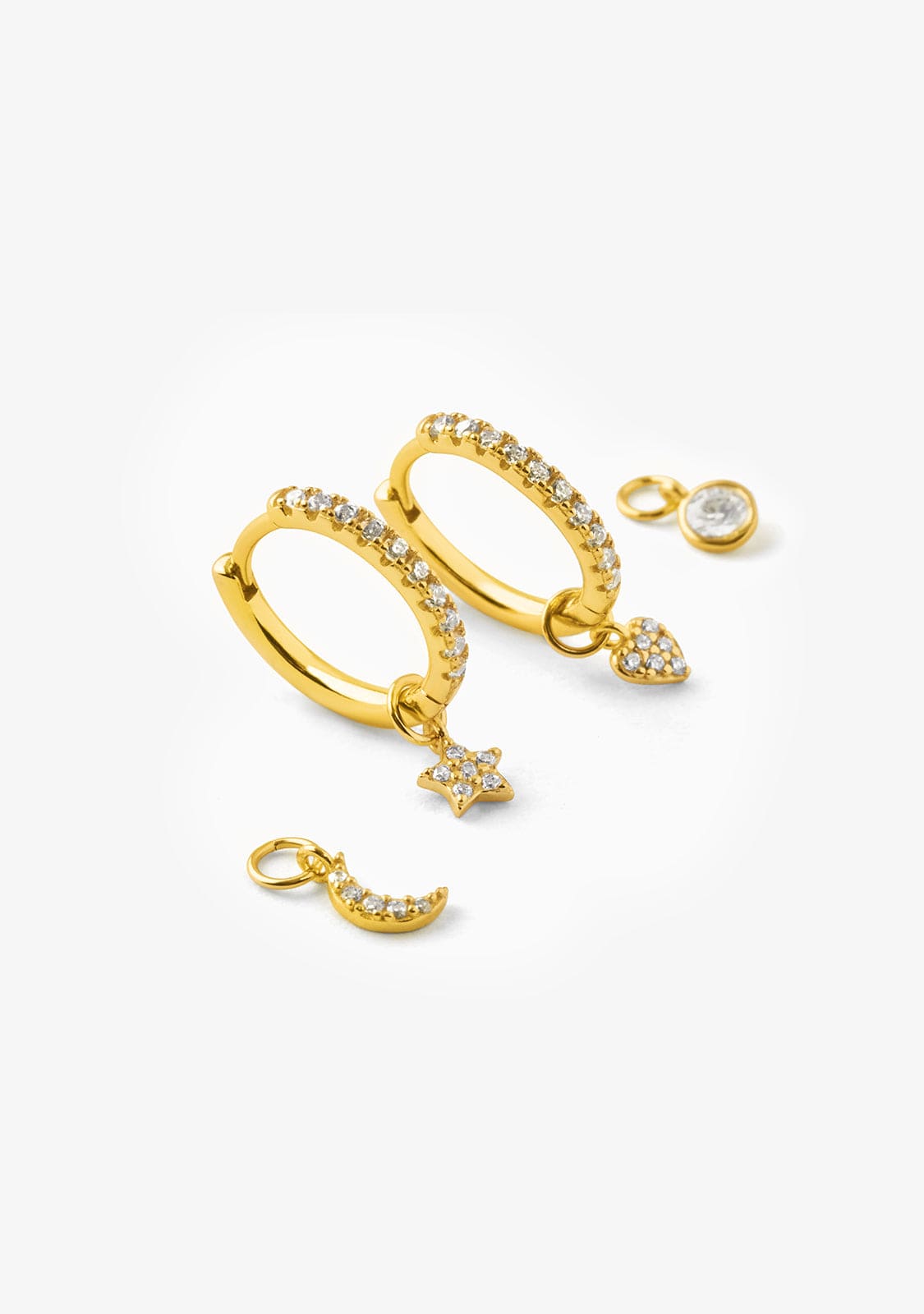 Ohrringe 4 Charms Gold