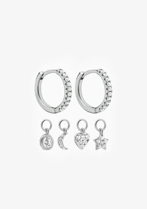 Ohrringe 4 Charms Silber