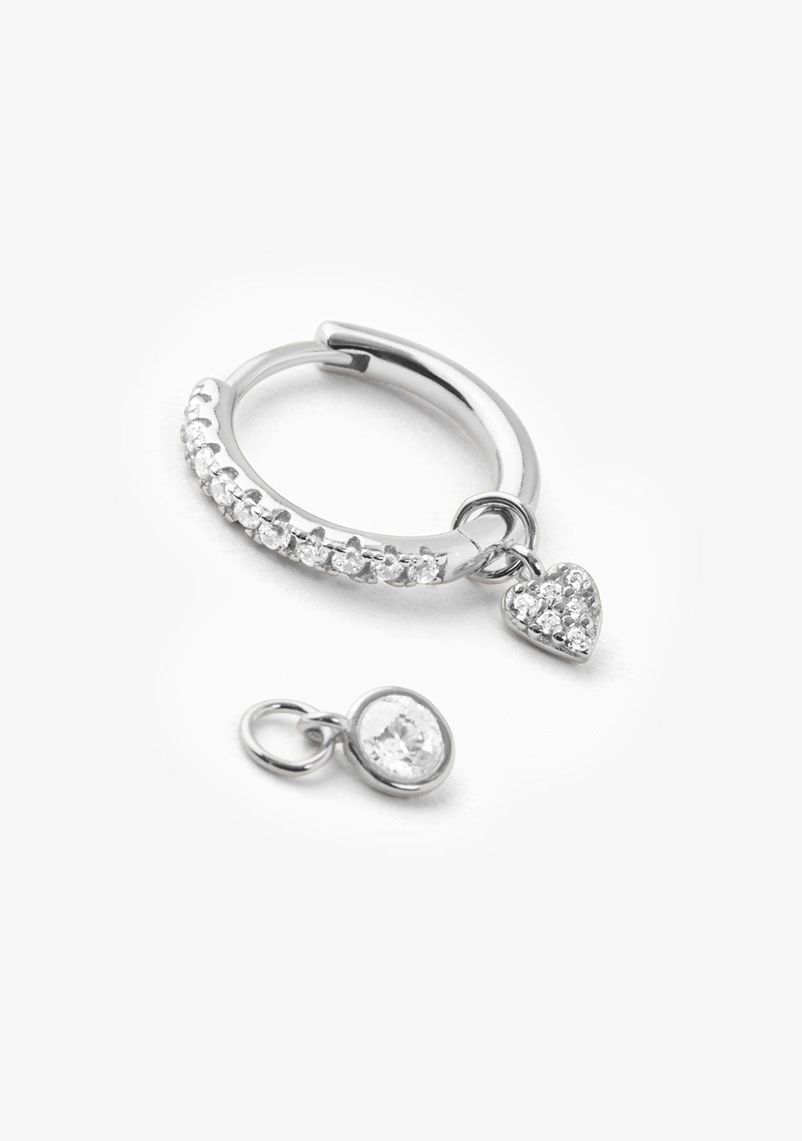 Pendientes Aro Plata de Ley 925 Con Circonitas Blanco Charms