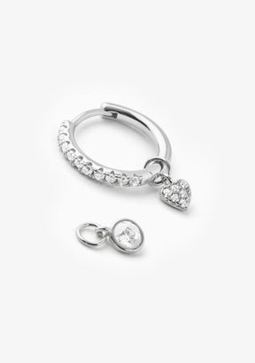 Pendientes Aro Plata de Ley 925 Con Circonitas Blanco Charms