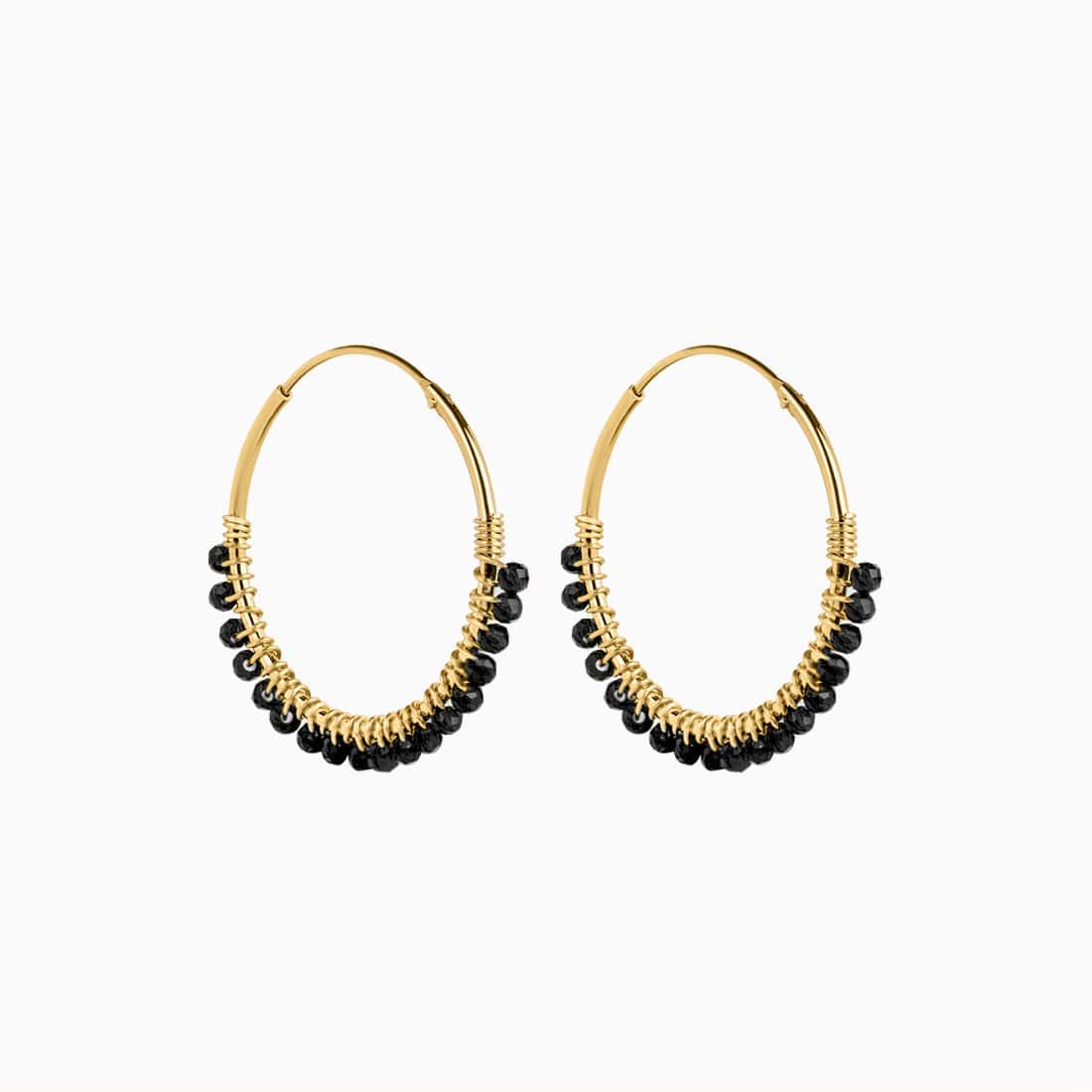 Paradise Nero Hoop Earrings Gold