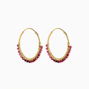 Paradise Passion Hoop Earrings Gold