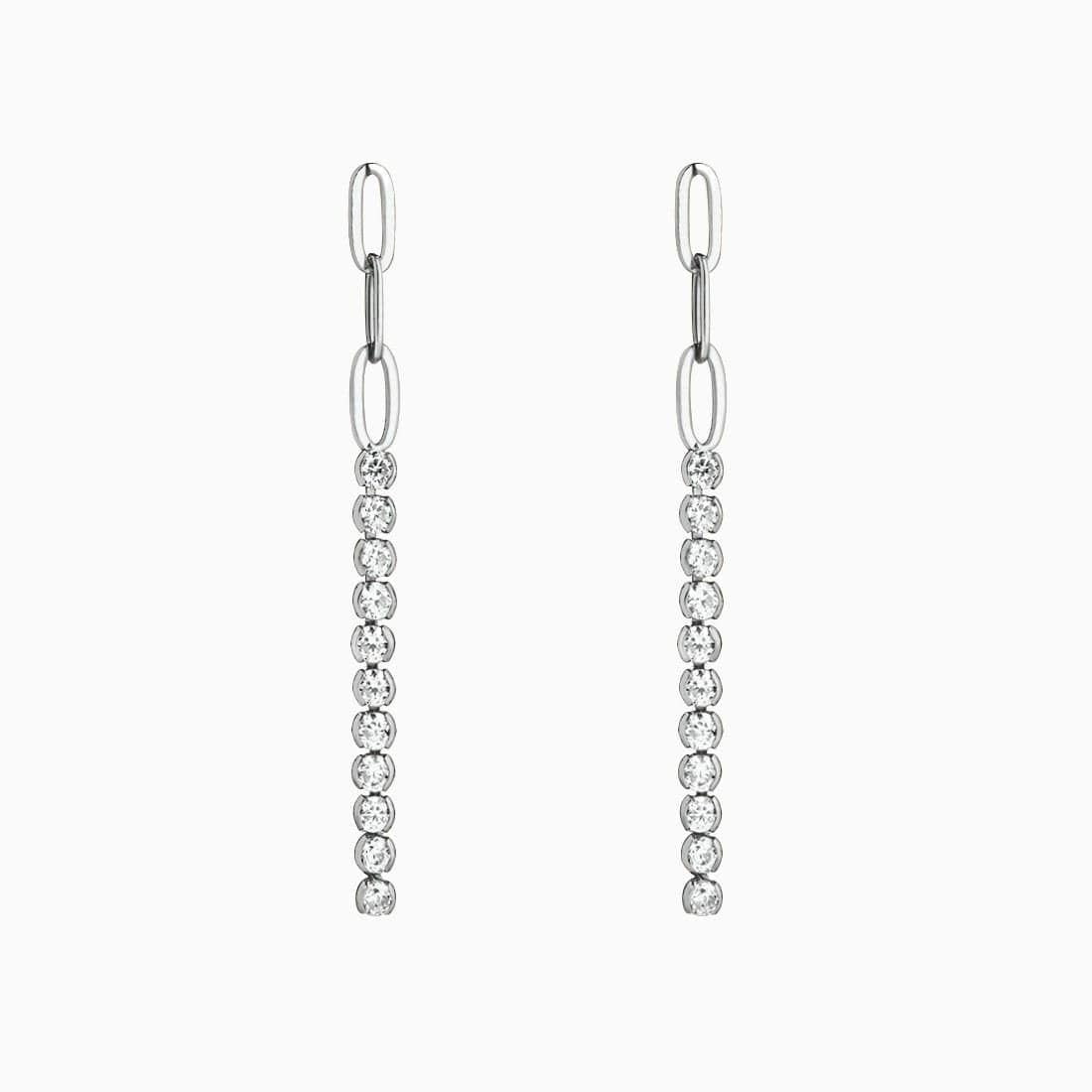 Crystal Earrings Silver