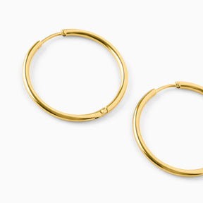 Basic 33 Thin Hoop Earrings Gold