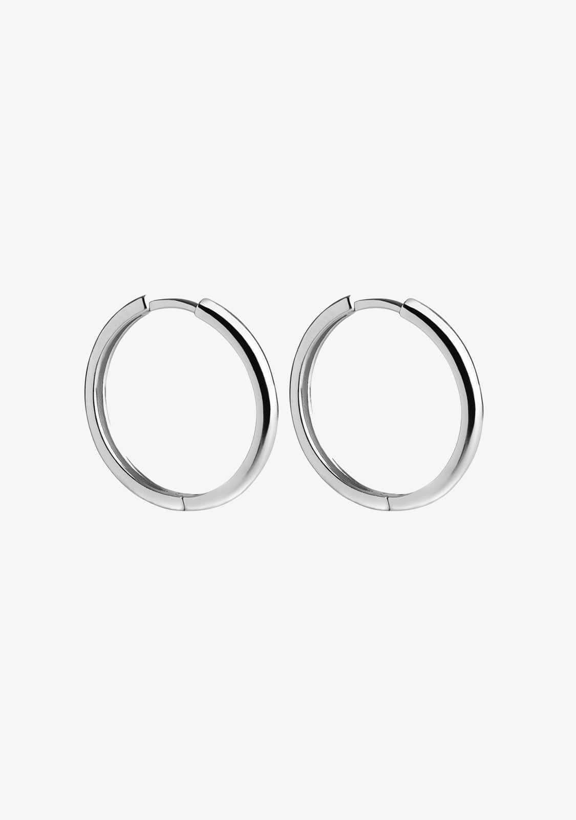 Basic 22 Hoop Earrings Silver