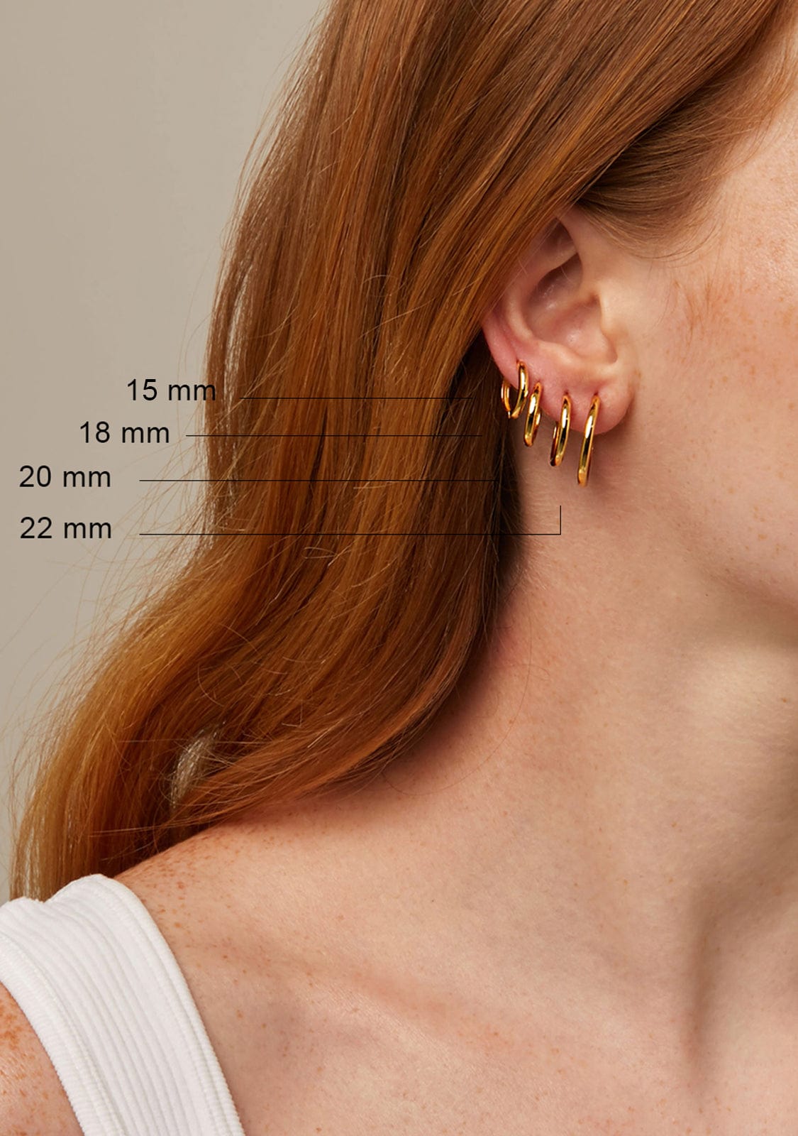 Basic 20 Hoop Earrings Gold