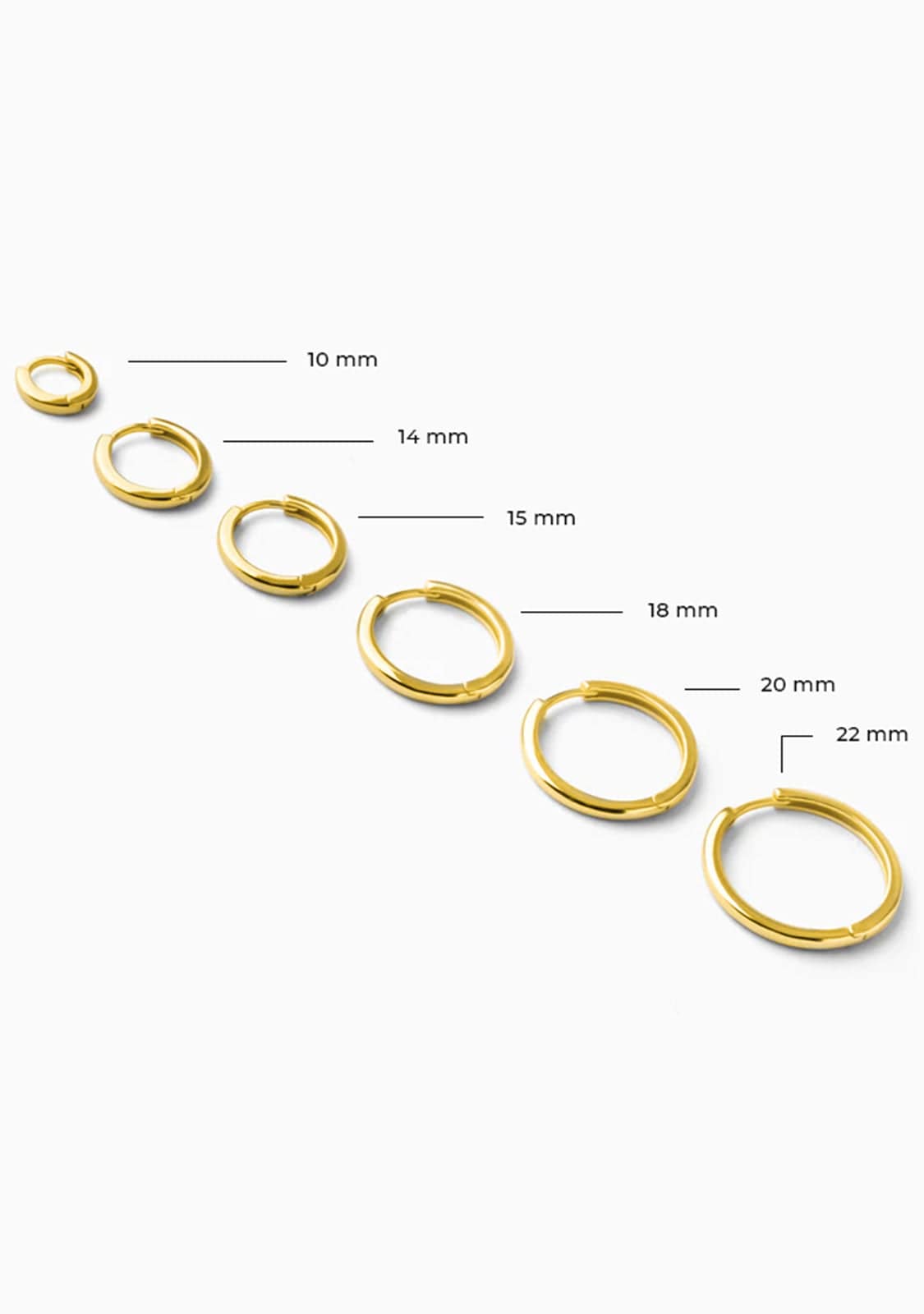 Basic 18 Hoop Earrings Gold