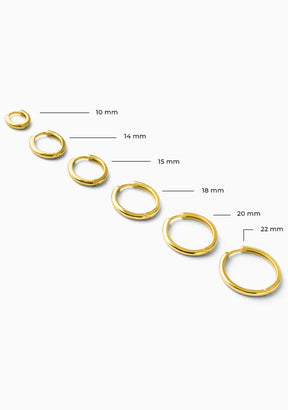 Basic 15 Hoop Earrings Gold