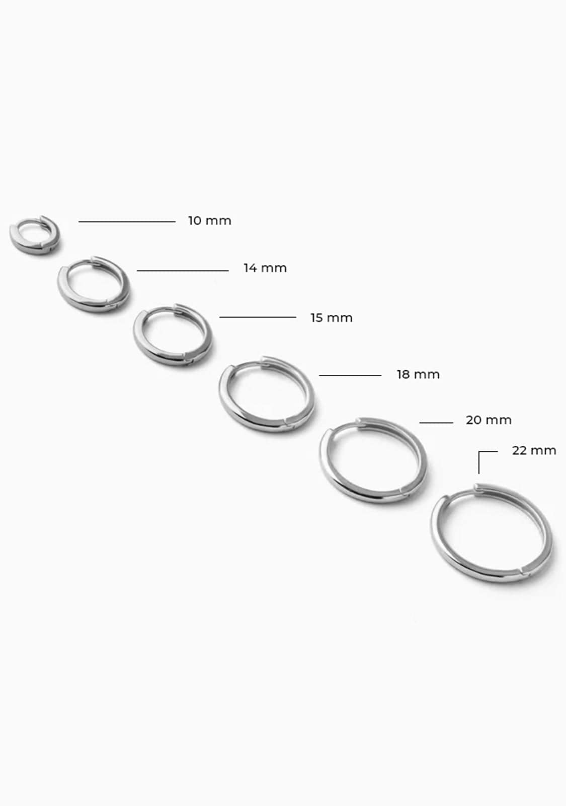Basic 15 Hoop Earrings Silver