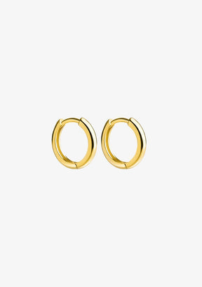 Basic 14 Hoop Earrings Gold