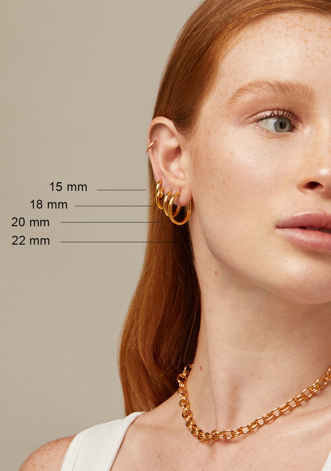 Basic 14 Hoop Earrings Gold