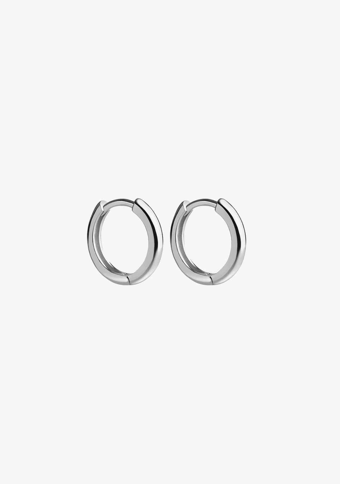 Basic 14 Hoop Earrings Silver