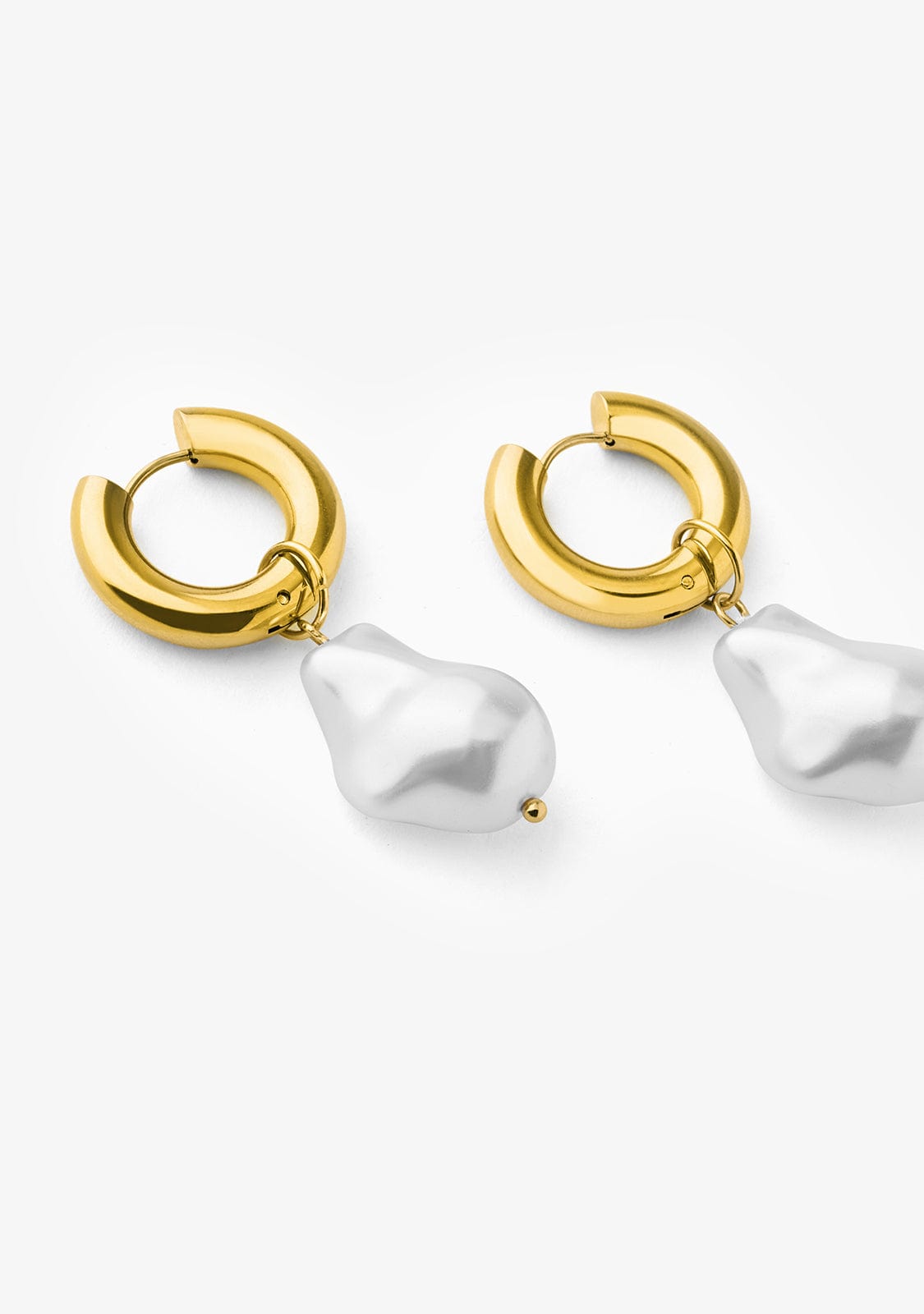 Perle Hoop Earrings Gold