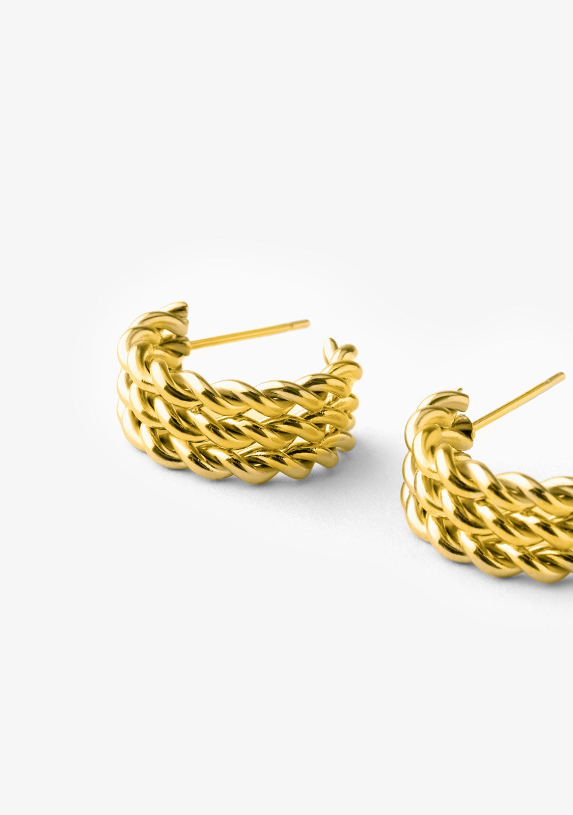 Tresse Hoop Earrings Gold