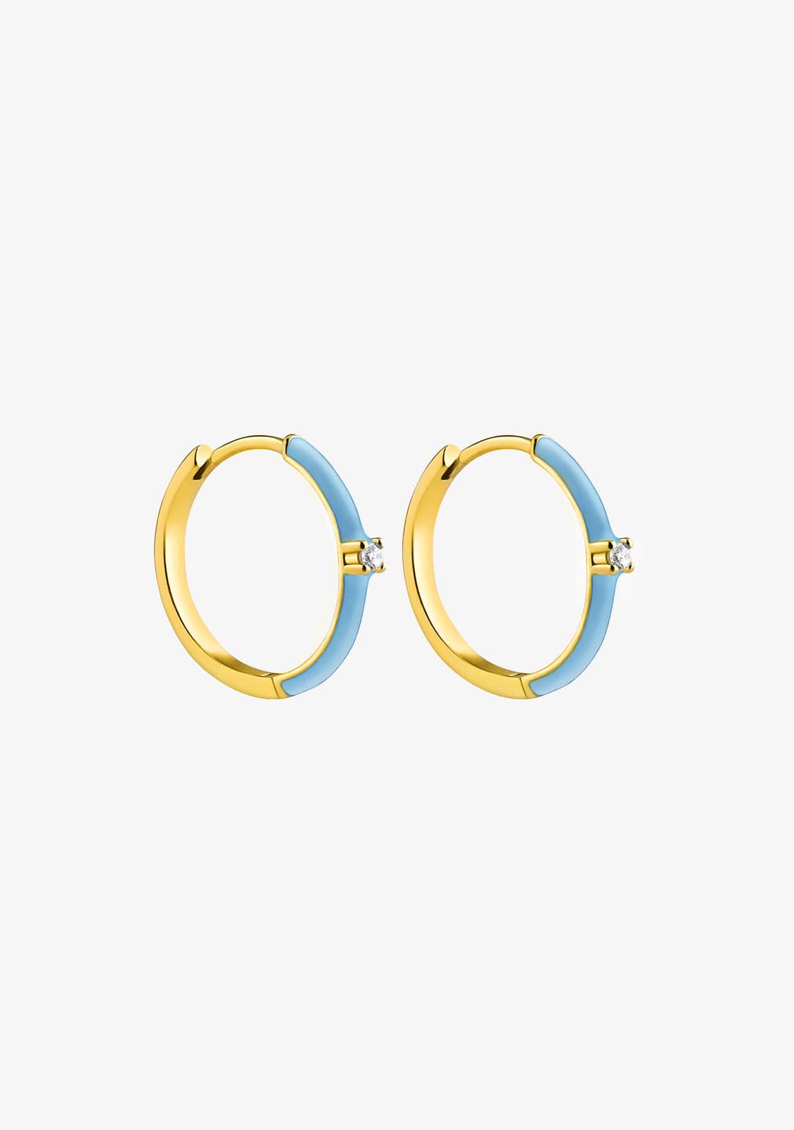 Light Blue Hoop Earrings Gold