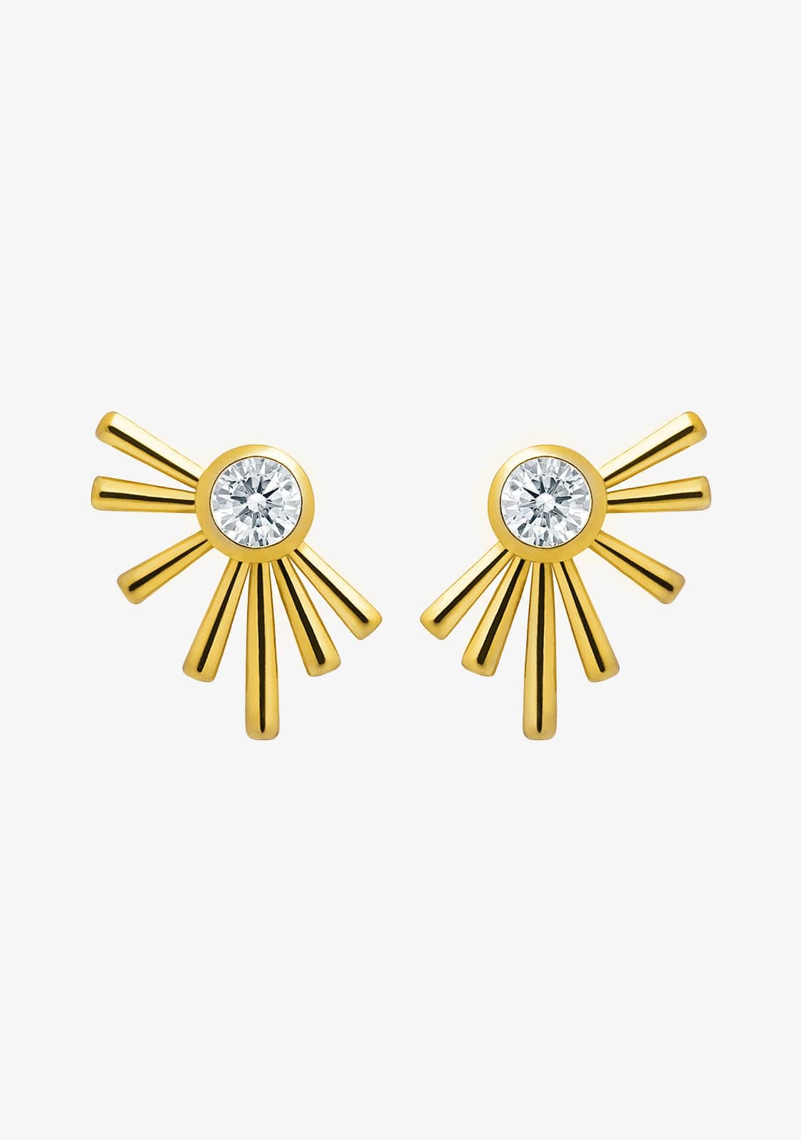 Handfan Earrings Gold