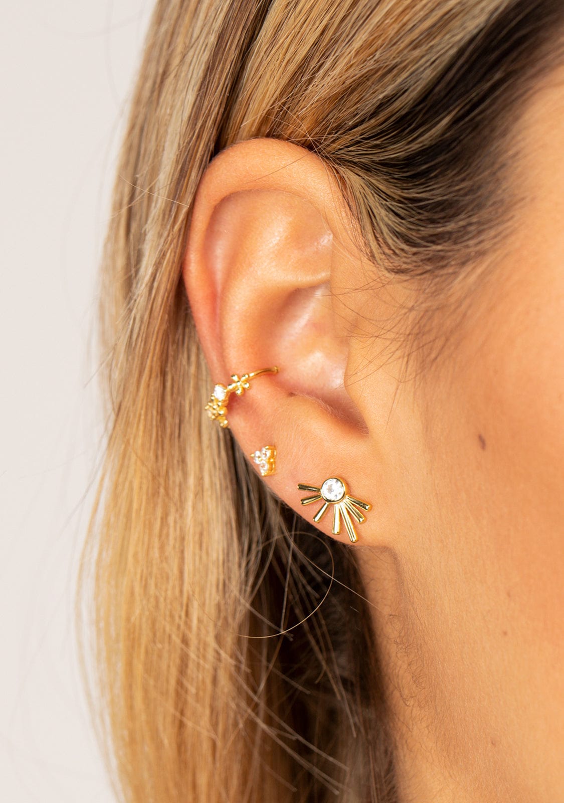 Handfan Earrings Gold
