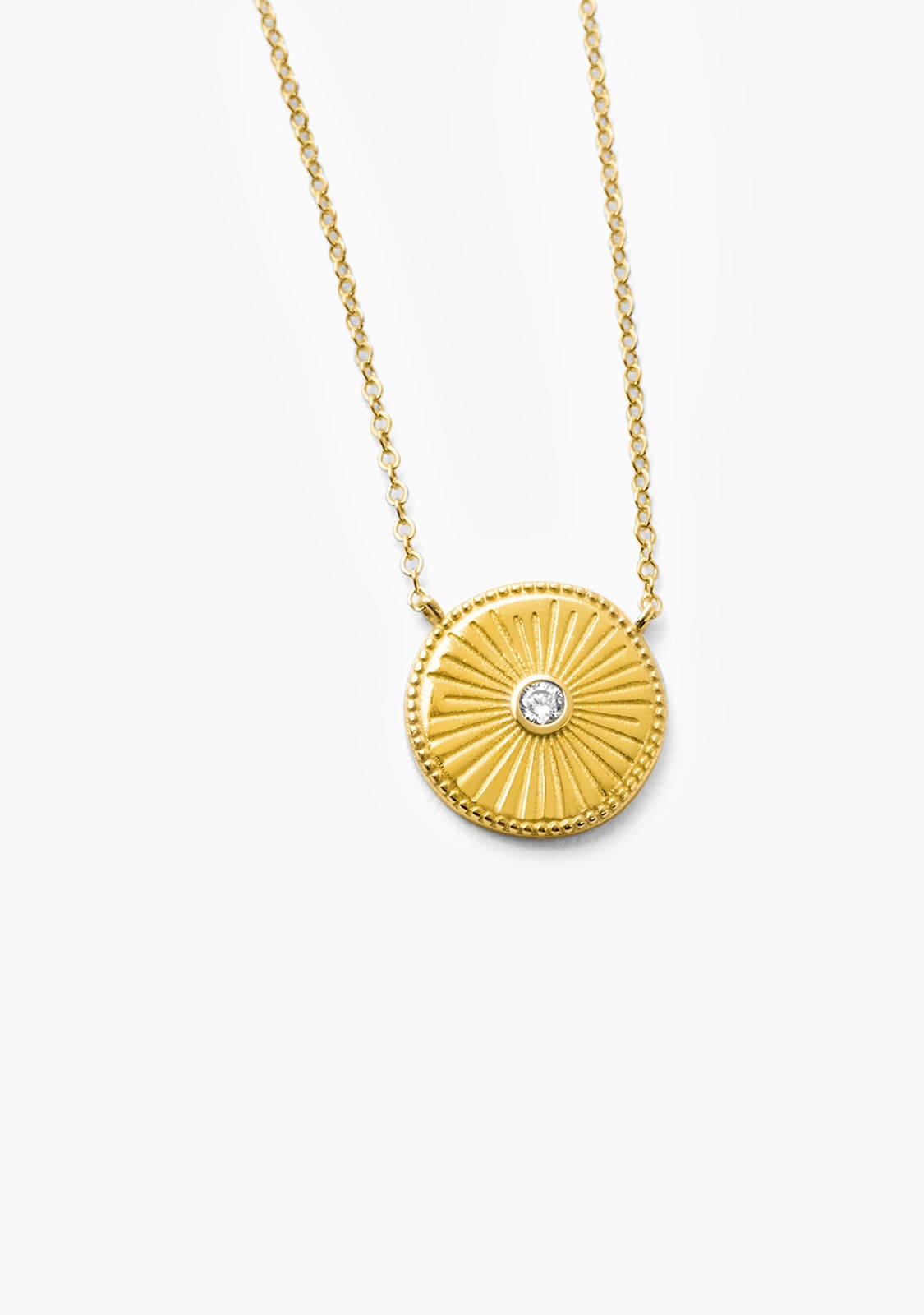 Pendant Medallion Zirconia Gold